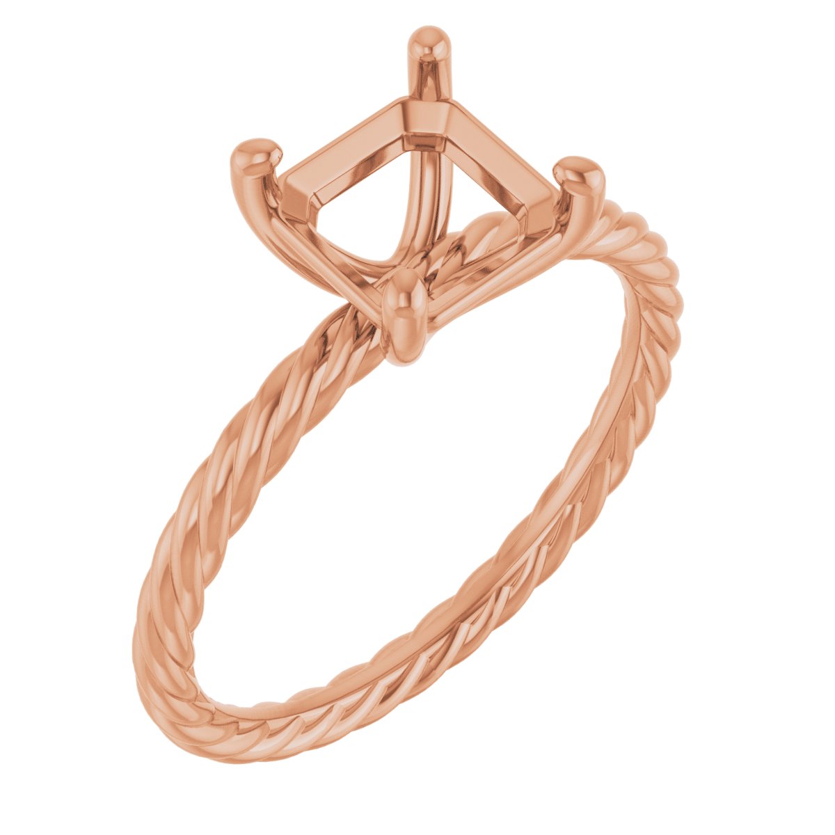 Solitaire Rope Engagement Ring