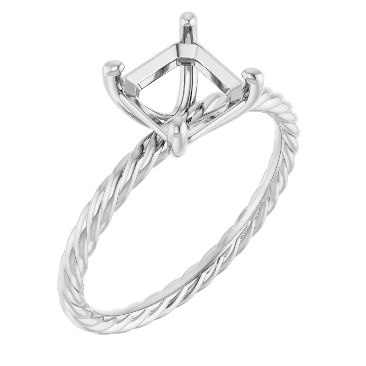 Solitaire Rope Engagement Ring