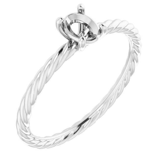 Solitaire Rope Engagement Ring