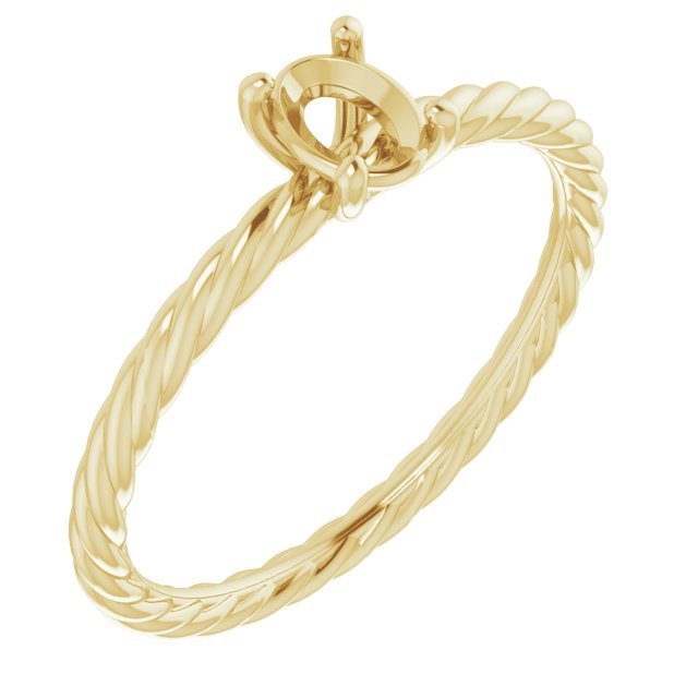 Solitaire Rope Engagement Ring