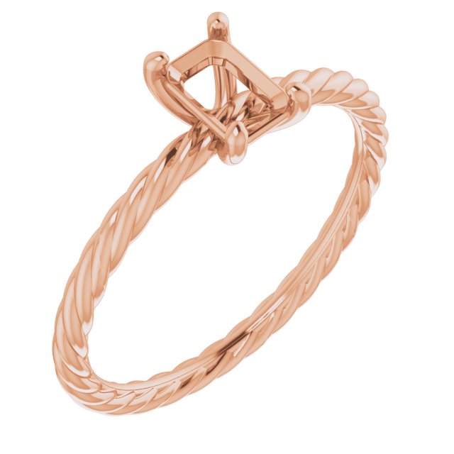 Solitaire Rope Engagement Ring