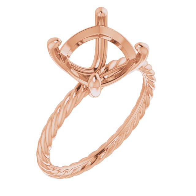 Solitaire Rope Engagement Ring