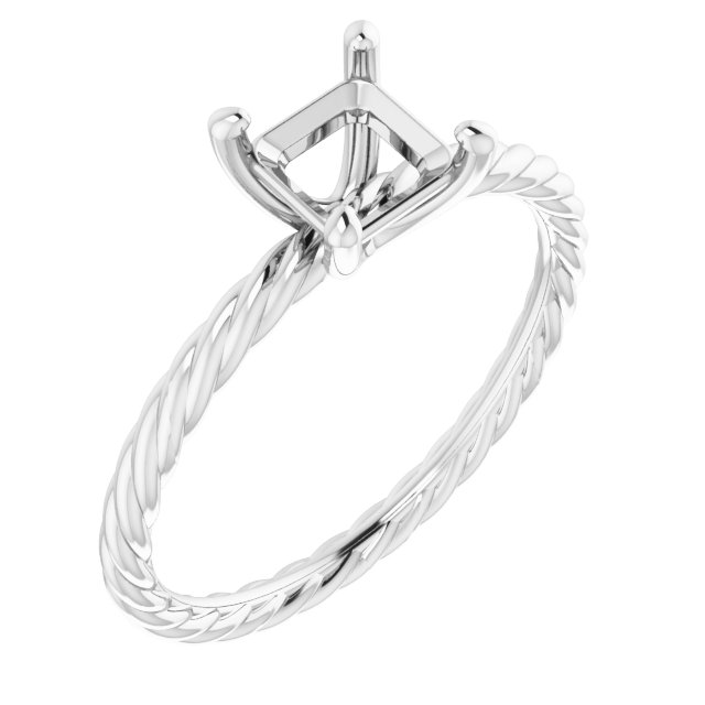 Solitaire Rope Engagement Ring