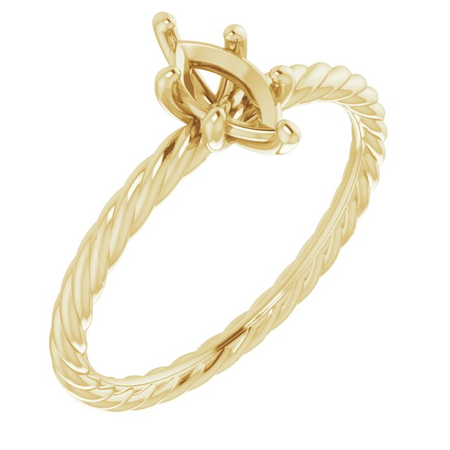 Solitaire Rope Engagement Ring
