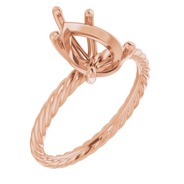 Solitaire Rope Engagement Ring