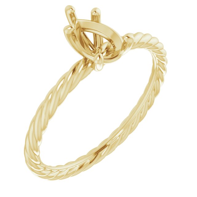 Solitaire Rope Engagement Ring