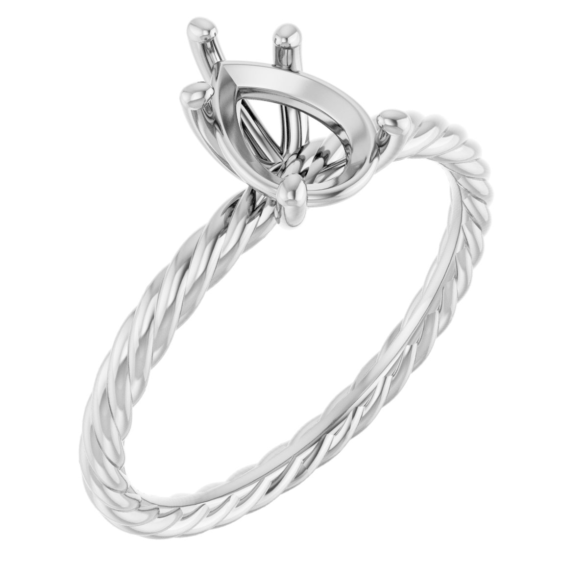 Solitaire Rope Engagement Ring