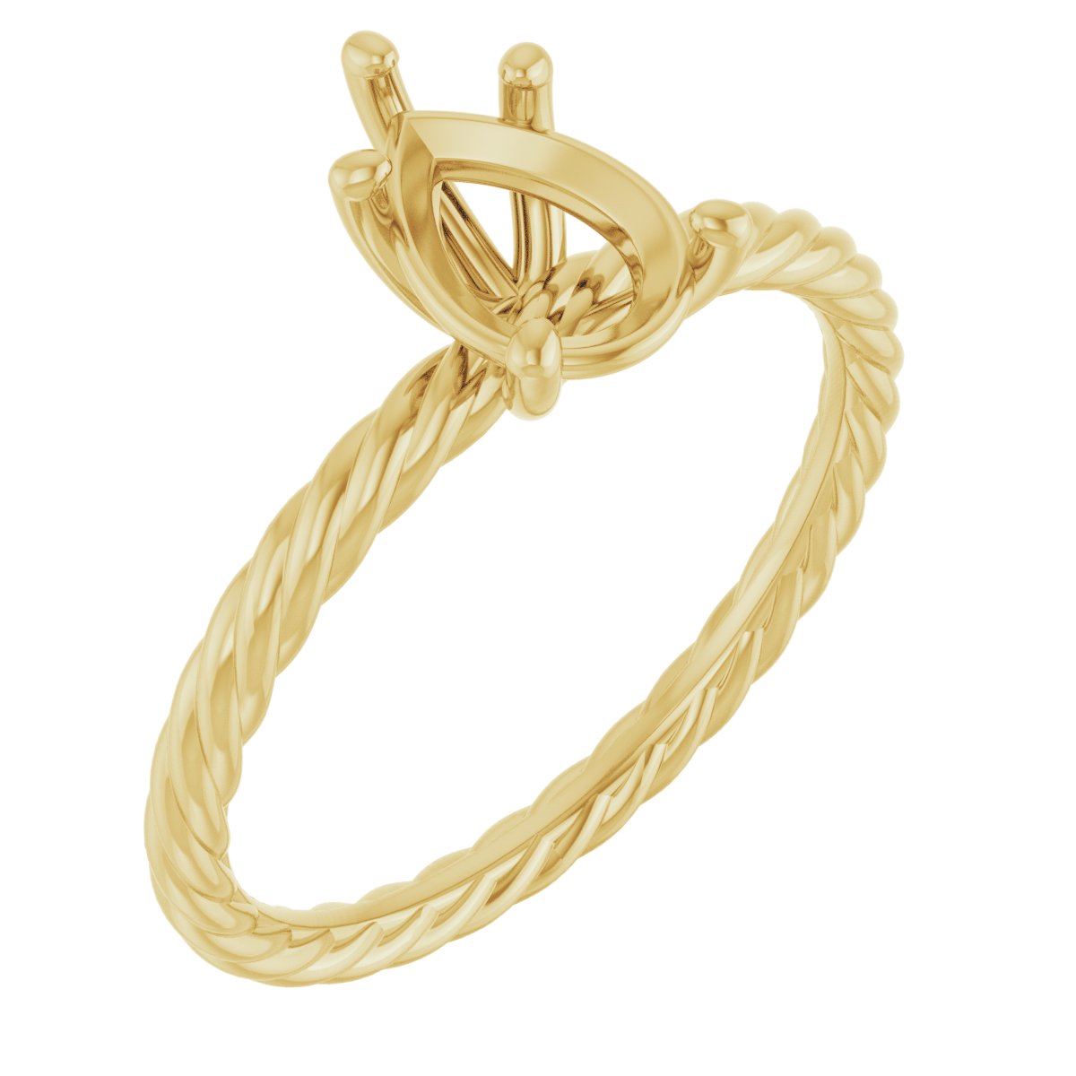 Solitaire Rope Engagement Ring