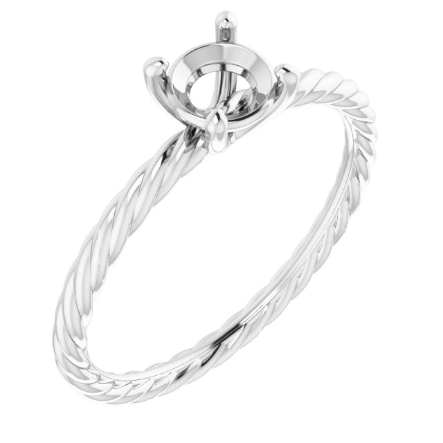 Solitaire Rope Engagement Ring
