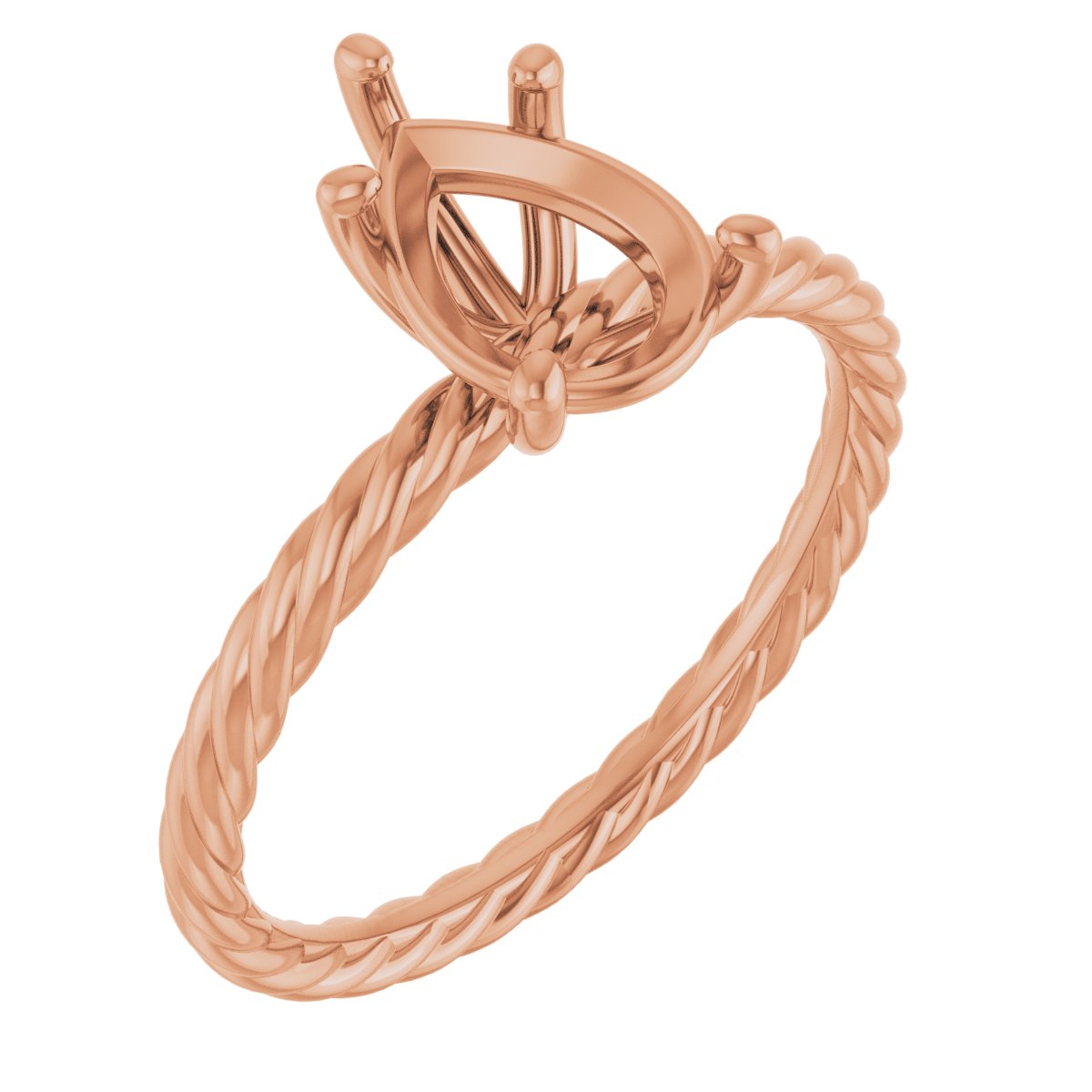 Solitaire Rope Engagement Ring