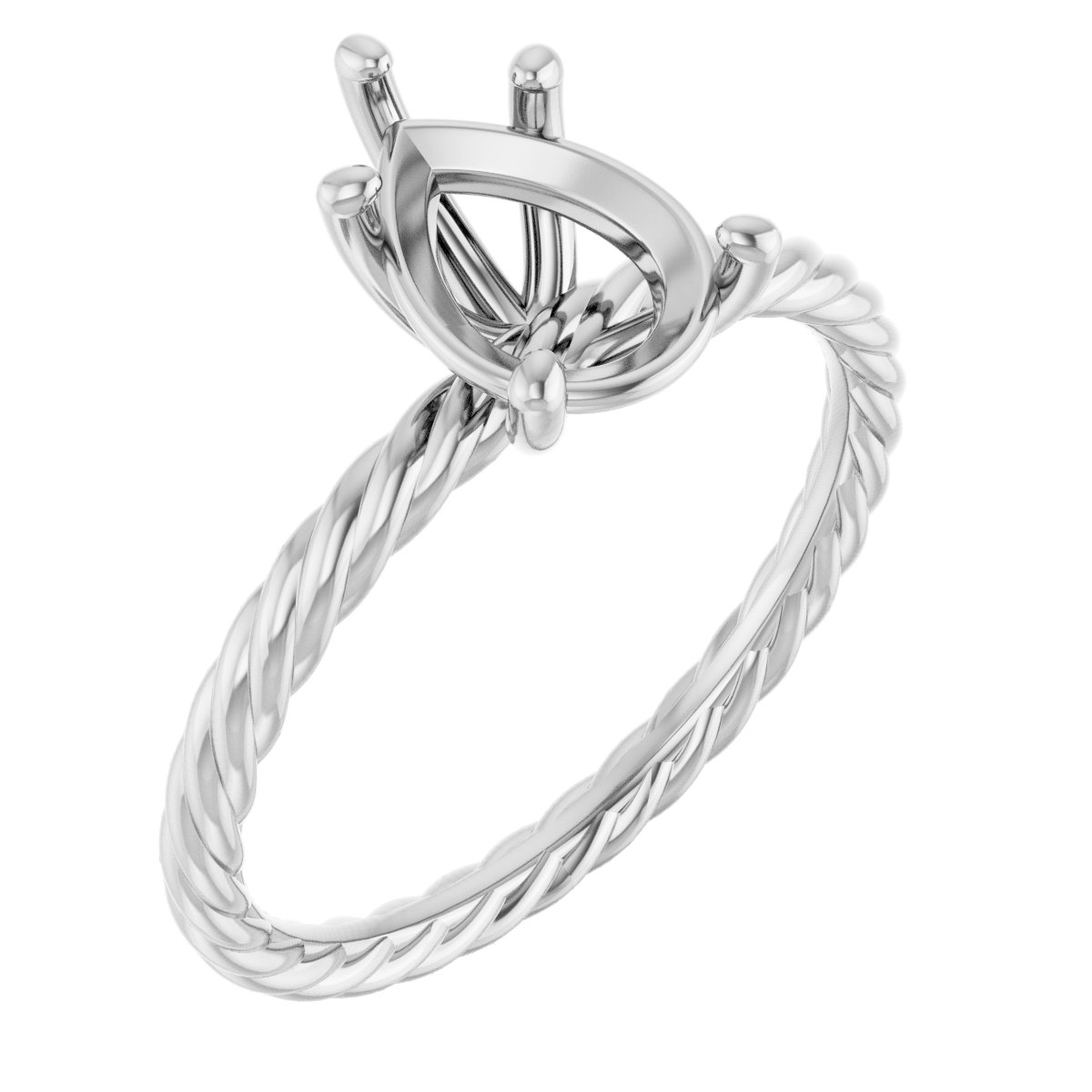 Solitaire Rope Engagement Ring