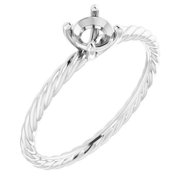 Solitaire Rope Engagement Ring