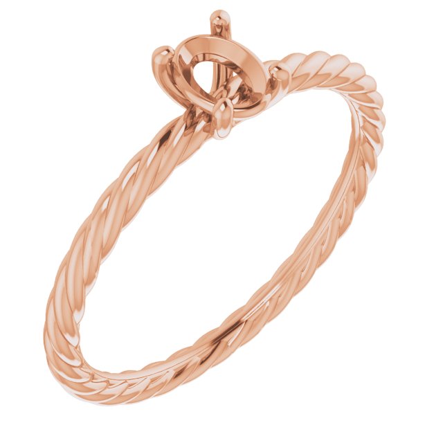 Solitaire Rope Engagement Ring
