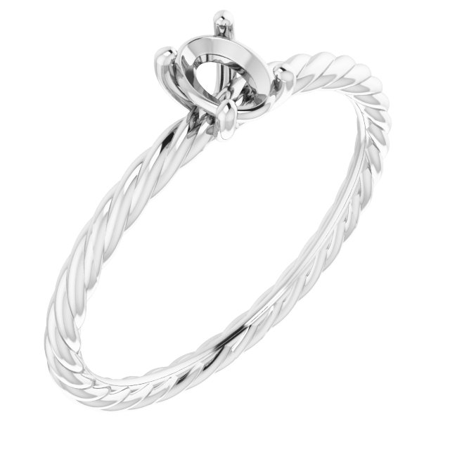 Solitaire Rope Engagement Ring