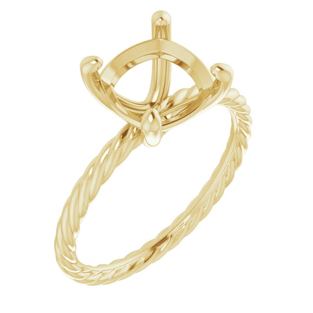 Solitaire Rope Engagement Ring