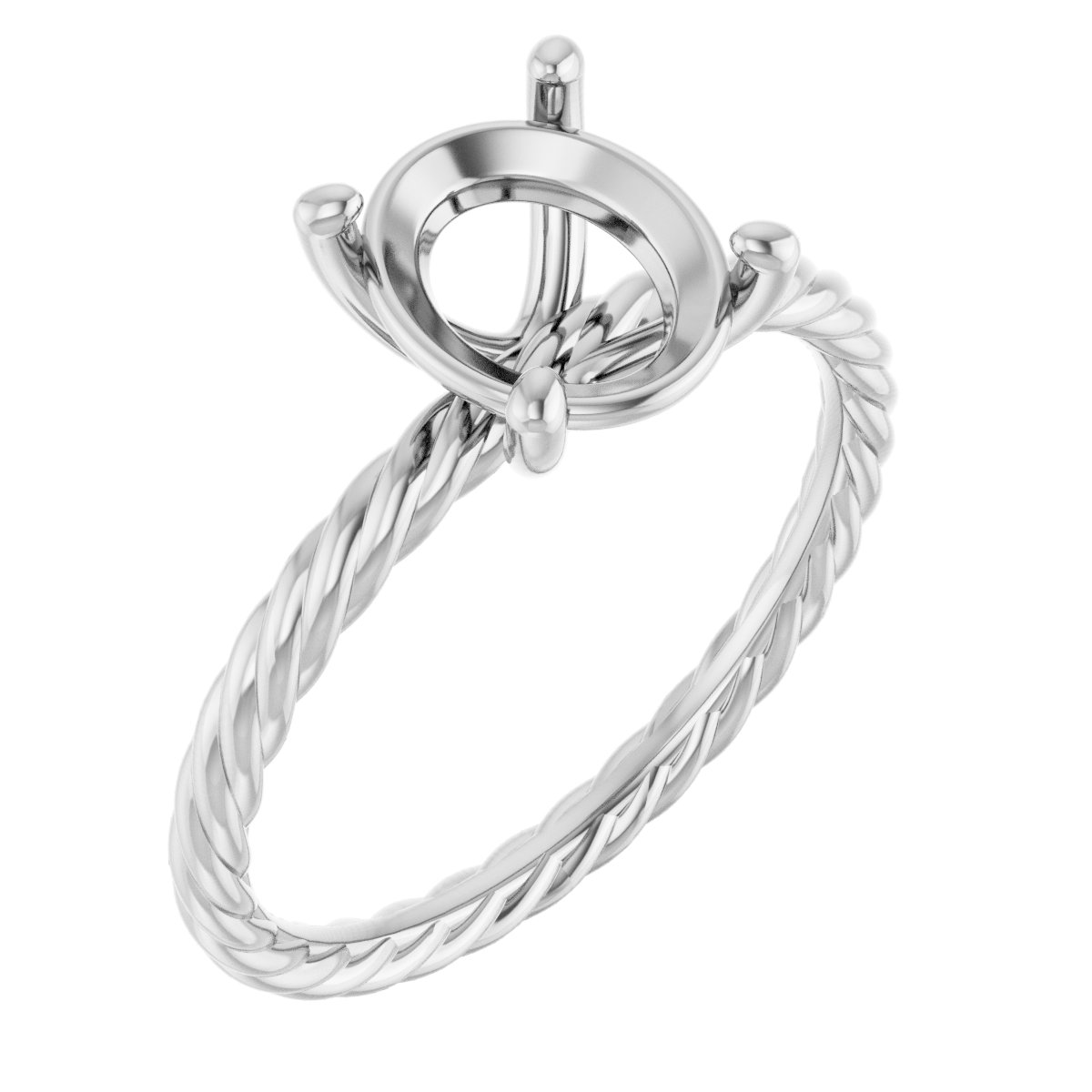 Solitaire Rope Engagement Ring