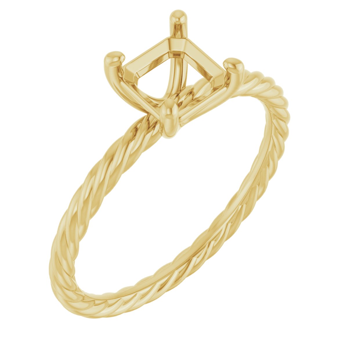 Solitaire Rope Engagement Ring