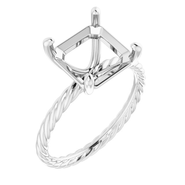 Solitaire Rope Engagement Ring