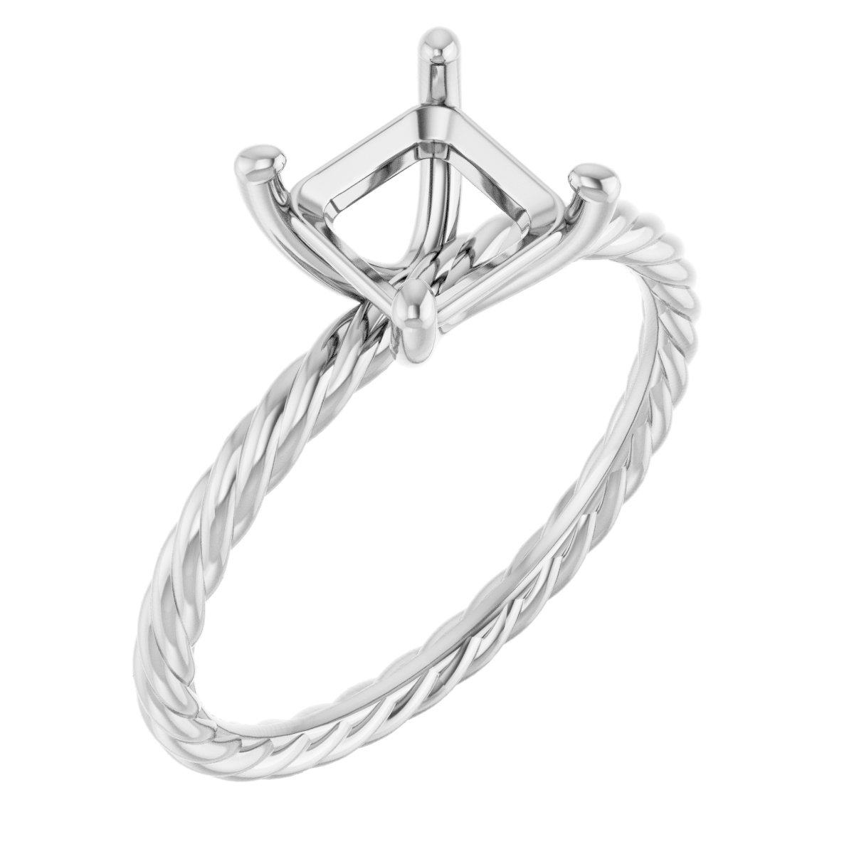 Solitaire Rope Engagement Ring