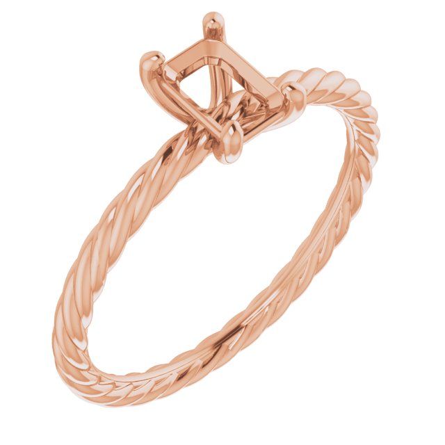 Solitaire Rope Engagement Ring