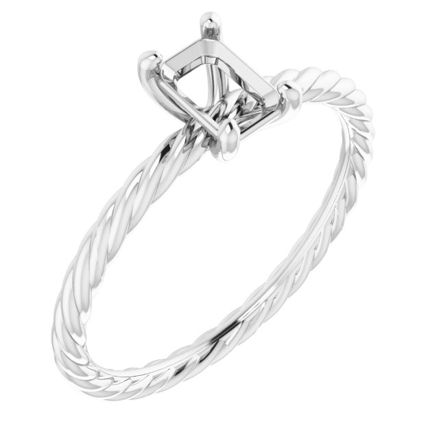 Solitaire Rope Engagement Ring