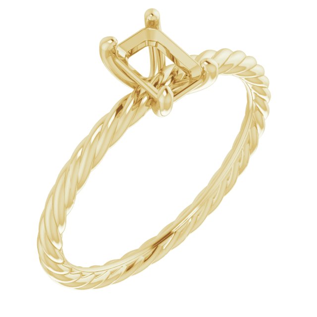 Solitaire Rope Engagement Ring