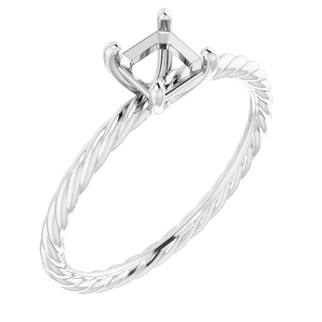 Solitaire Rope Engagement Ring