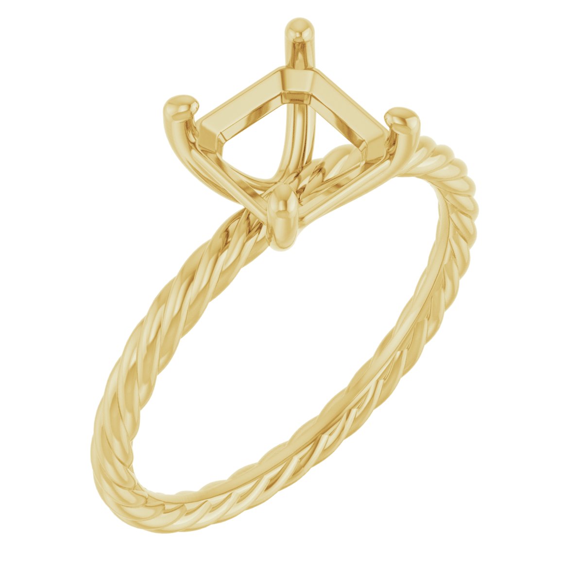 Solitaire Rope Engagement Ring