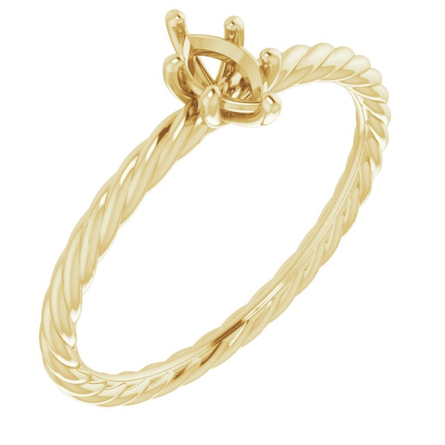 Solitaire Rope Engagement Ring