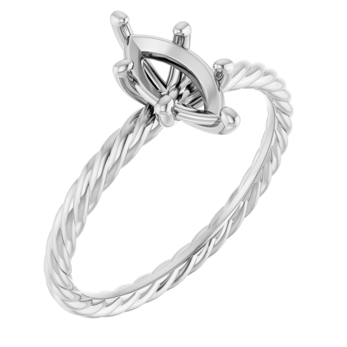 Solitaire Rope Engagement Ring