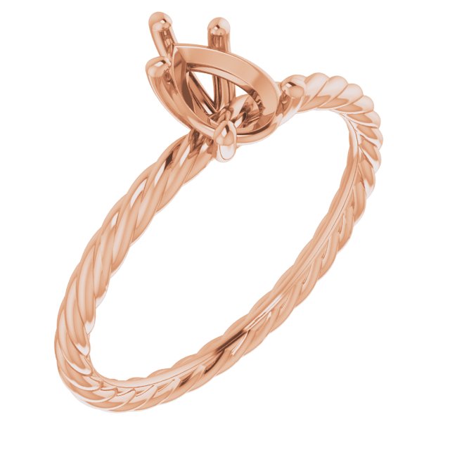 Solitaire Rope Engagement Ring
