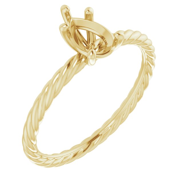 Solitaire Rope Engagement Ring