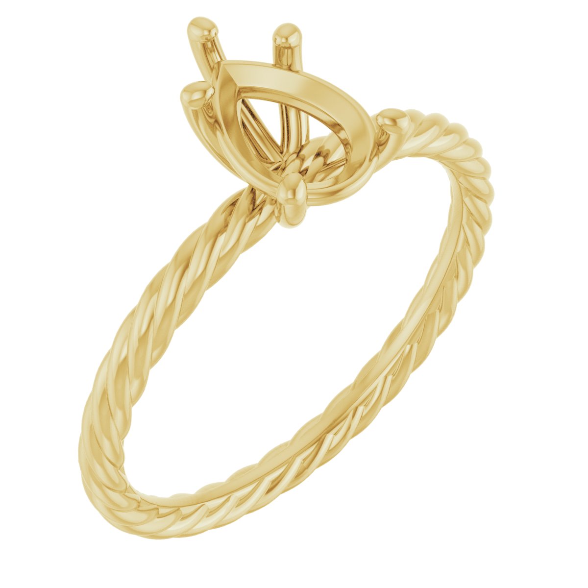 Solitaire Rope Engagement Ring