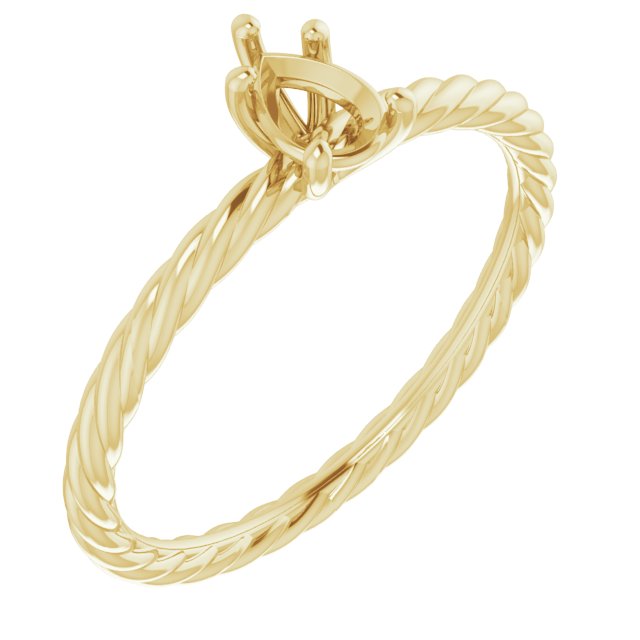 Solitaire Rope Engagement Ring
