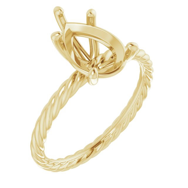 Solitaire Rope Engagement Ring