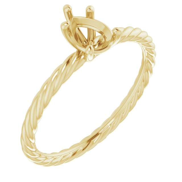 Solitaire Rope Engagement Ring