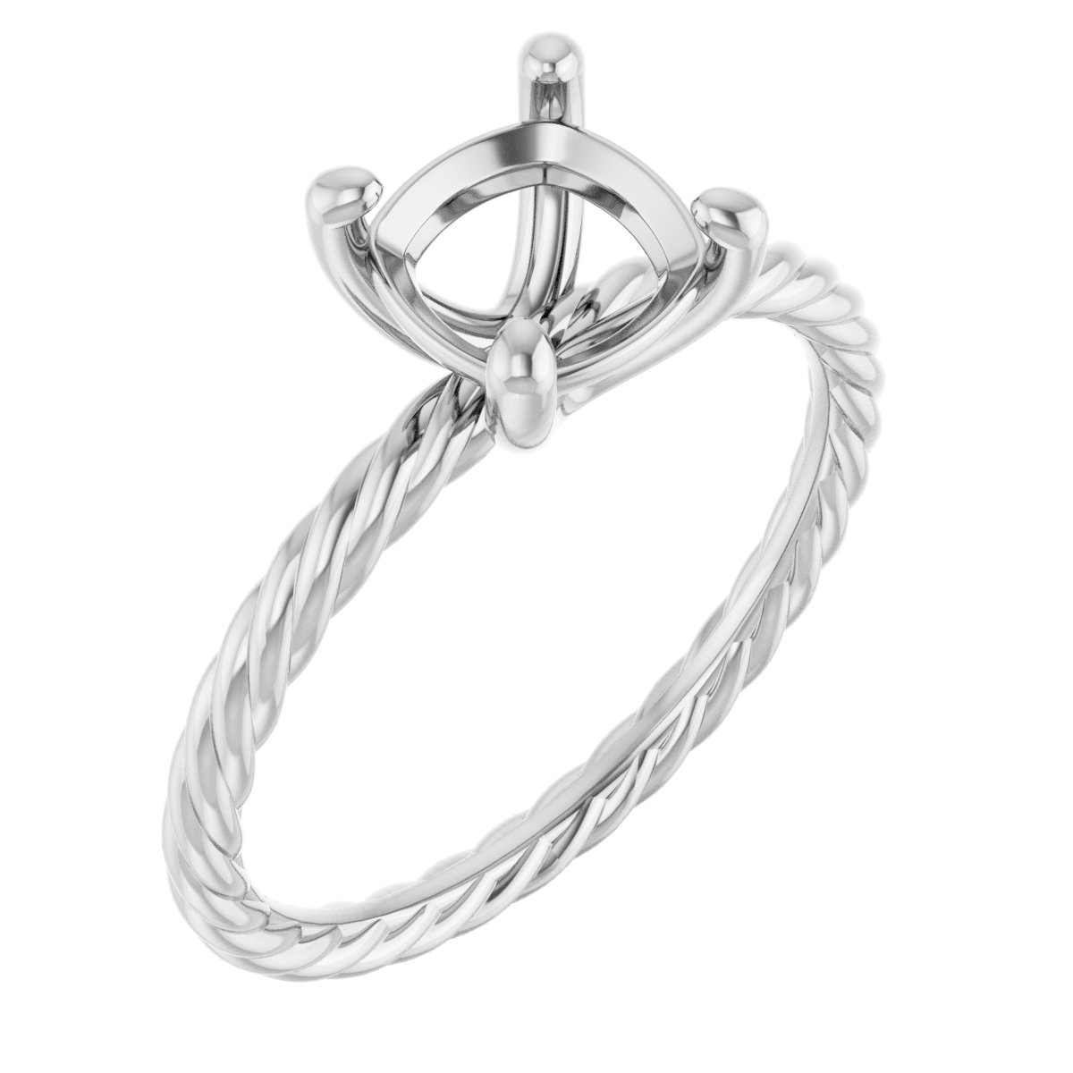 Solitaire Rope Engagement Ring