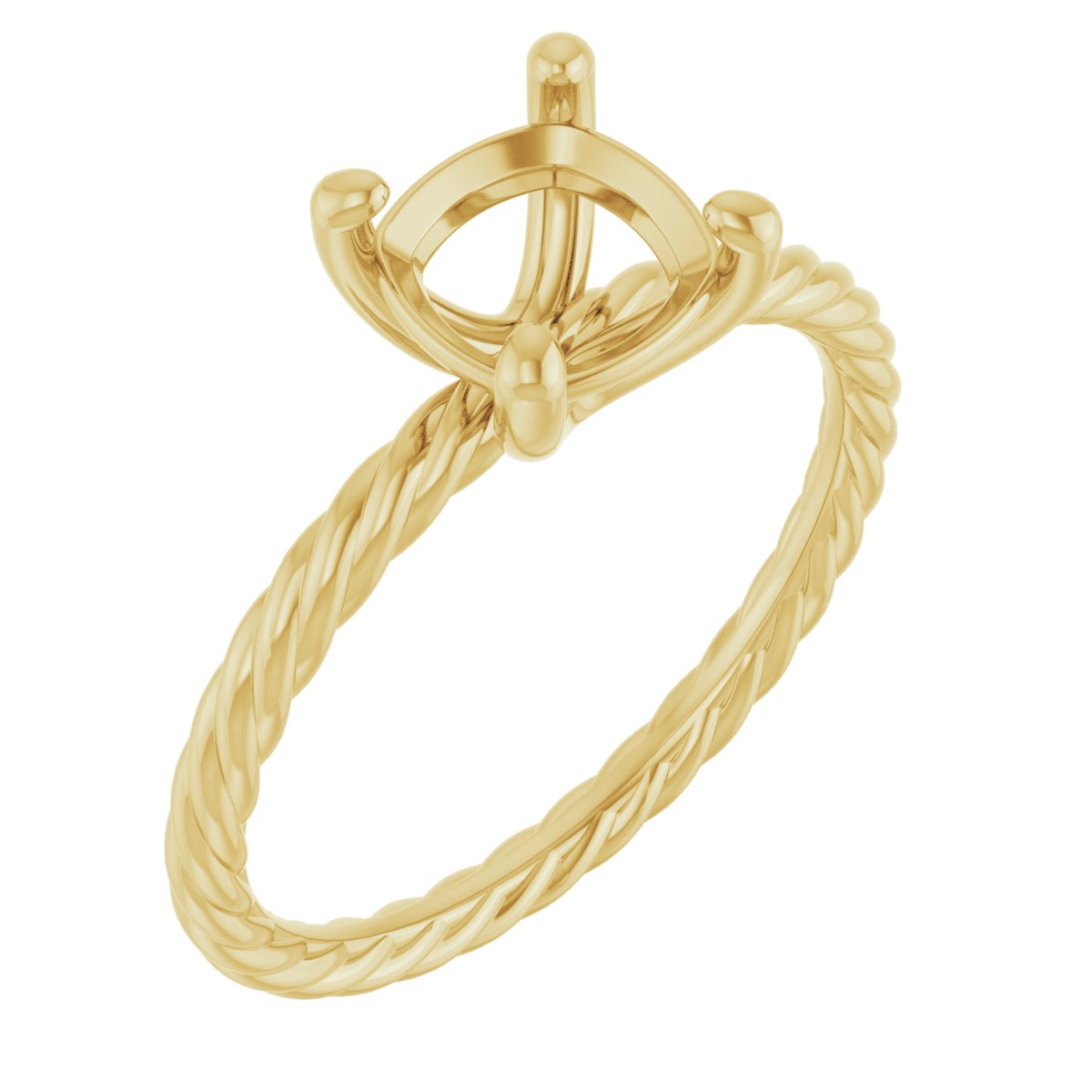 Solitaire Rope Engagement Ring