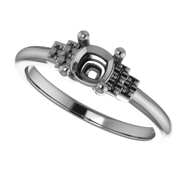 8x8 mm Square Engagement Ring Mounting view 5