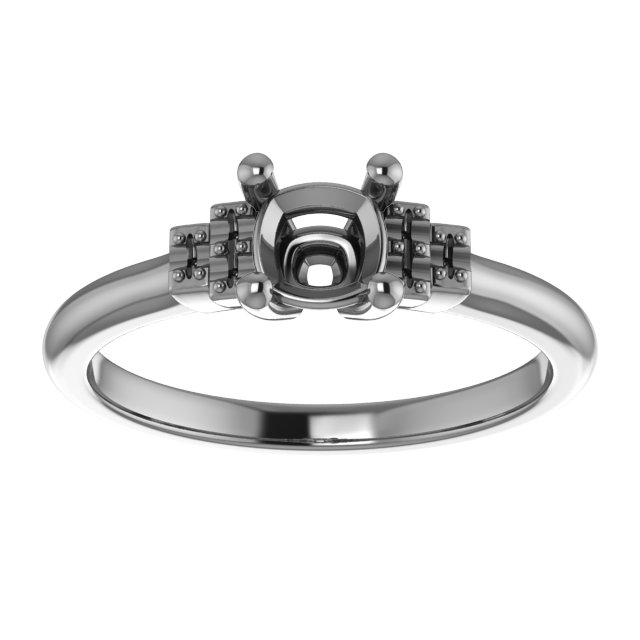 8x8 mm Square Engagement Ring Mounting view 3