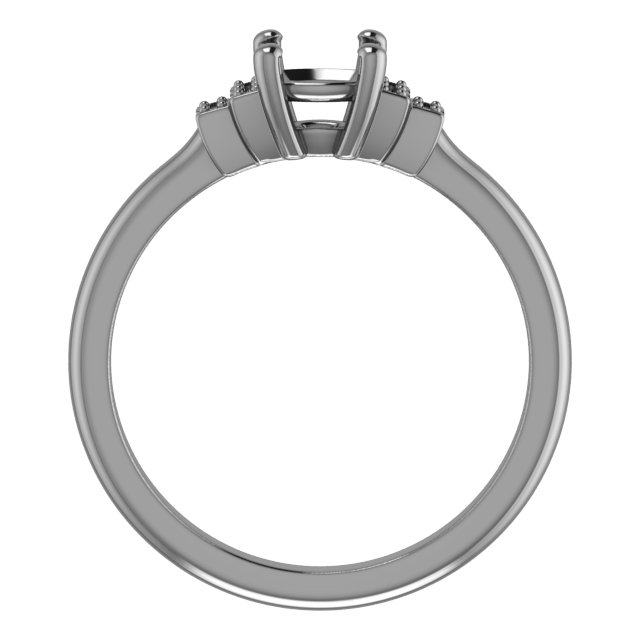 8x8 mm Square Engagement Ring Mounting view 2