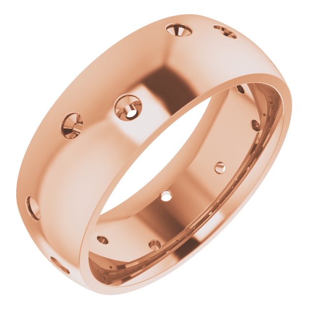 Scattered Comfort-Fit Half Round Eternity Band