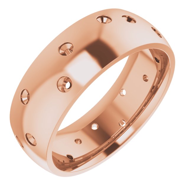 Scattered Comfort-Fit Half Round Eternity Band