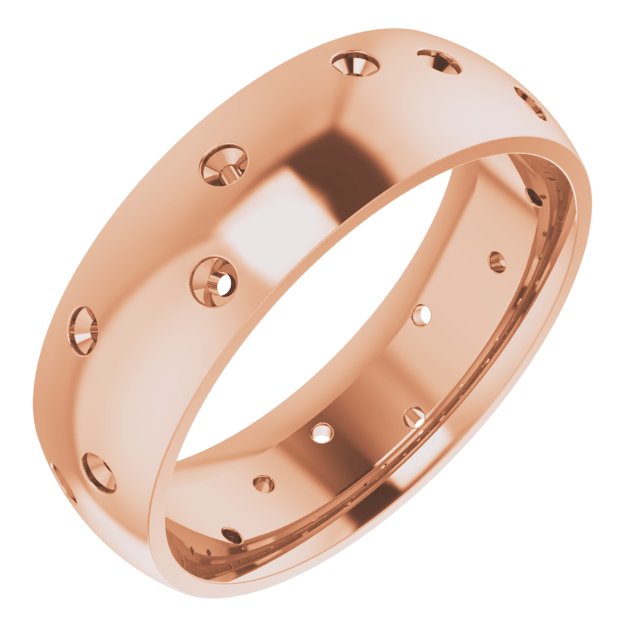 Scattered Comfort-Fit Half Round Eternity Band