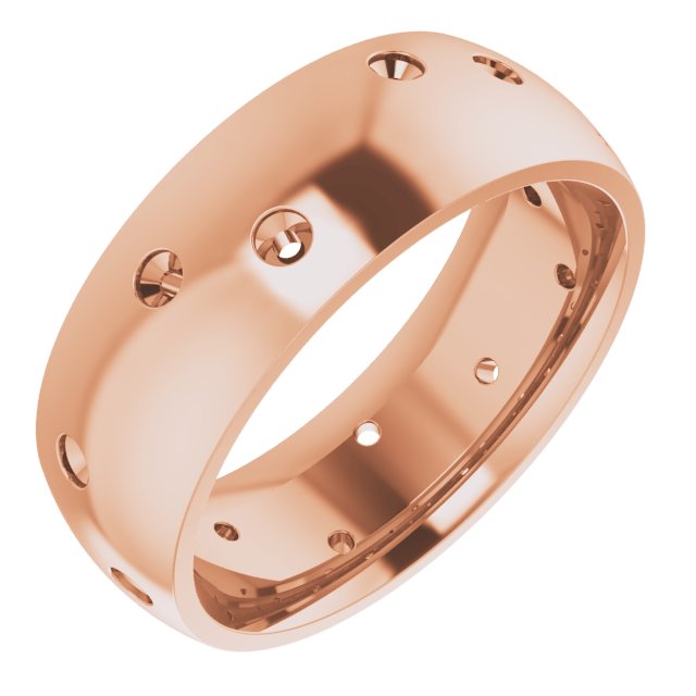 Scattered Comfort-Fit Half Round Eternity Band