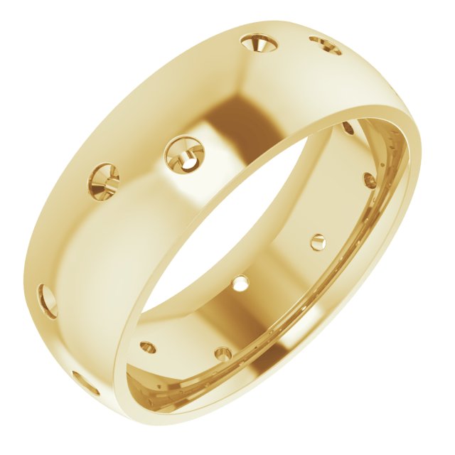 Scattered Comfort-Fit Half Round Eternity Band