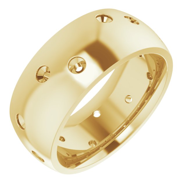 Scattered Comfort-Fit Half Round Eternity Band