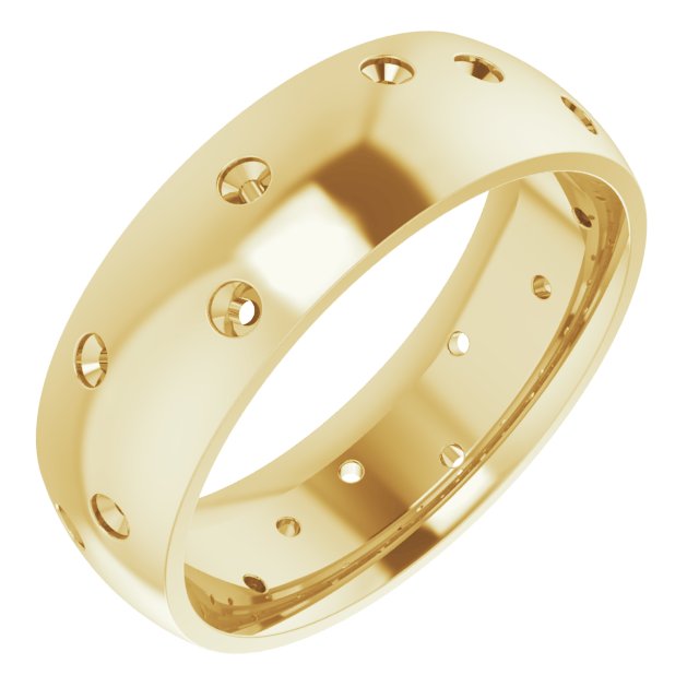 Scattered Comfort-Fit Half Round Eternity Band