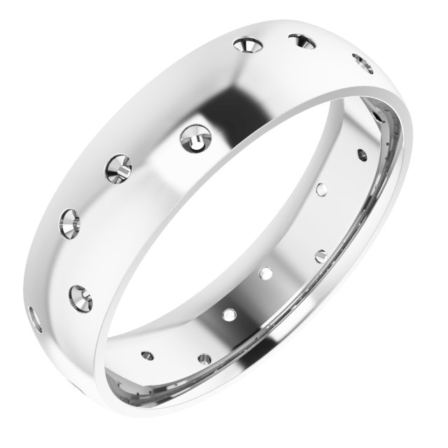 Scattered Comfort-Fit Half Round Eternity Band