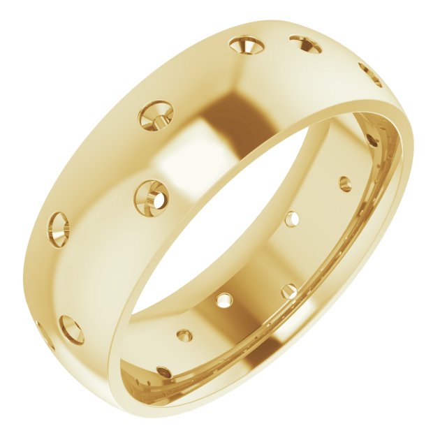 Scattered Comfort-Fit Half Round Eternity Band